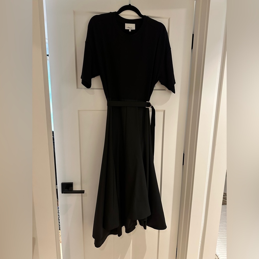 3.1 Phillip Lim Black Asymmetrical T-shirt Dress - Picture 4 of 6